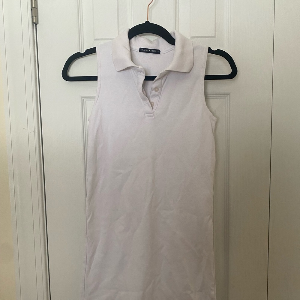 Brandy Melville Caroline White Polo Collared Dress